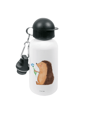 Mr. & Mrs. Panda Kindertrinkflasche Igel Blumen ohne Spruch in Weiß