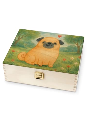 Mr. & Mrs. Panda Teebox Mops Design ohne Spruch in Weiß