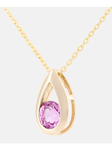 Diamant L'éternel Halskette mit Anhänger aus 375 Gelbgold mit Saphir
