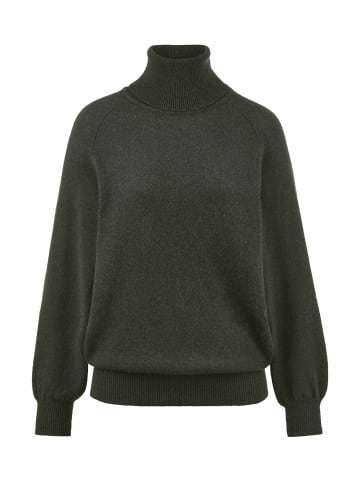 Hessnatur Strick Rollkragen Pullover in tannengrün
