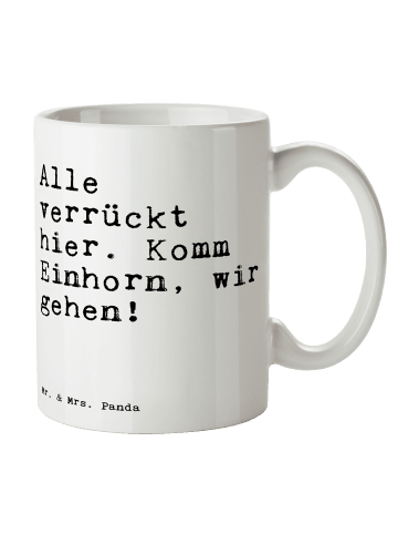 Mr. & Mrs. Panda Trinkbecher Alle verrückt hier. Komm... mit Spruch in Weiß