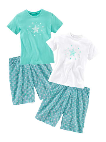 Petite Fleur Kids Pyjama in weiß-mint, mint