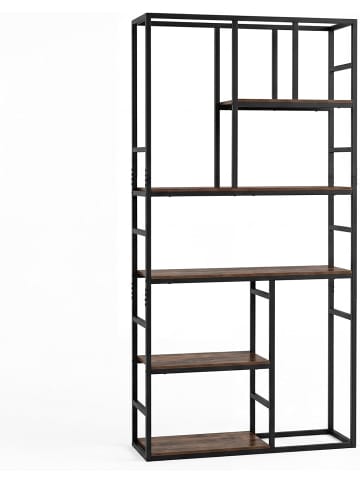 COSTWAY 5-stufiges Bücherregal 90 x 30 x 180 cm in Braun