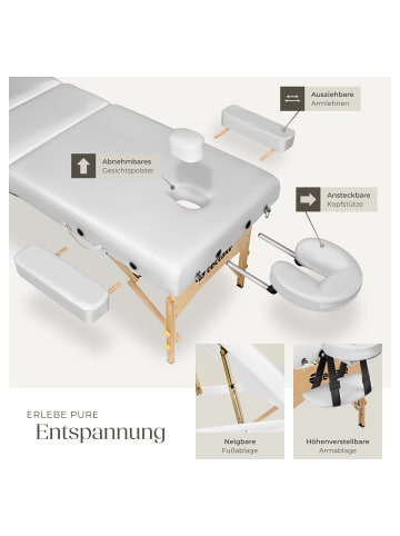 tectake 3 Zonen Massageliege  218 x 102 x 90 cm, weiß