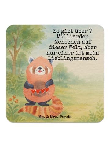 Mr. & Mrs. Panda Glasuntersetzer Roter Panda Design mit Spruch in Weiß
