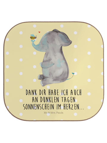 Mr. & Mrs. Panda Untersetzer Elefant Biene mit Spruch in Gelb Pastell