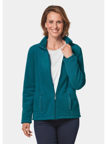 GOLDNER Kurzgröße: Kuschelweiche Fleece-Jacke in dunkelpetrol