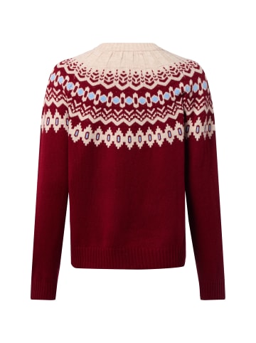 Marie Lund Strickpullover in bordeaux beige - 0003