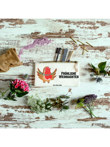 Mr. & Mrs. Panda kosmetiktäschchen Rotkehlchen Weihnachten mit S... in Weiß