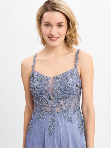 Unique Abendkleid in indigo - 0001