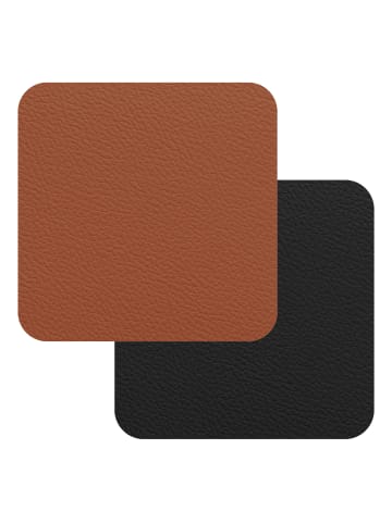 FREEFORM Fleximats Untersetzer, 4er Set, 10x10cm, Cognac/Schwarz