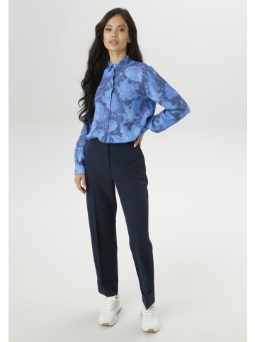 Aniston SELECTED Hemdbluse in royalblau-dunkelblau-schwarz