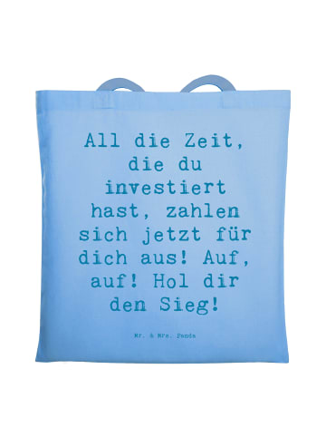 Mr. & Mrs. Panda Shopping Tasche Spruch Sportliche Wettkämpfe Er... in Sky Blue