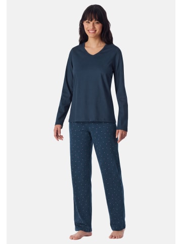 Schiesser Schlafanzug Casual Essentials in Deep blue