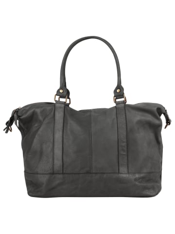 Samantha Look Reisetasche echt Leder in grau