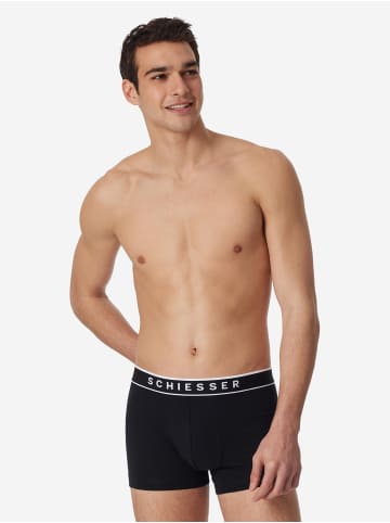 Schiesser Retro Short / Pant 95/5 Organic Cotton in Grau / schwarz