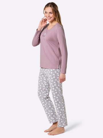 WITT WEIDEN Schlafanzüge in mauve-grau-meliert + violett