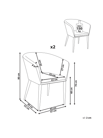 Beliani 2er-Set Gartensofa CURGOS in Beige/Schwarz
