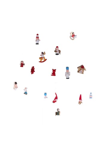 Home&Styling Collection Weihnachtsbaumspielzeuge aus Holz, 24er-Set in Mehrfarben, 2 x 19 x 18 cm