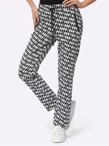 creation L Jerseyhose in schwarz-weiß-gemustert
