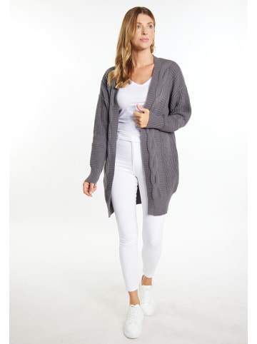 usha WHITE LABEL Long Cardigan in Dunkelgrau