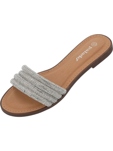 Palado Pantoletten & Badeschuhe Jeemi in Silber Strass