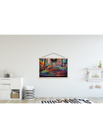 MuchoWow Poster mit Leiste Bunte Treppe (BxH)