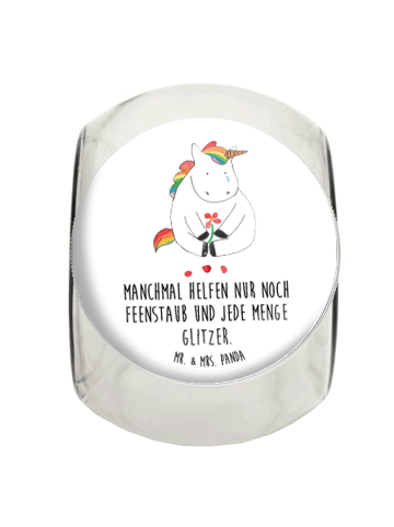 Mr. & Mrs. Panda gewürzglas Einhorn Traurig mit Spruch in Weiß