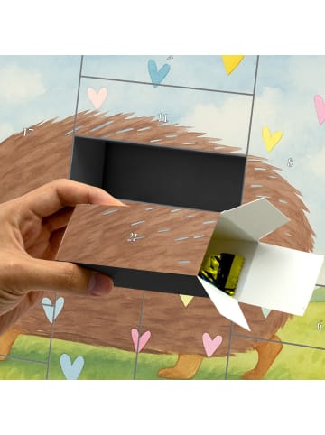 Mr. & Mrs. Panda Adventskalender Igel Herzen Design ohne Spruch in Weiß