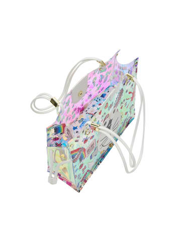 myMo Women Tote Bag in White Multicolor