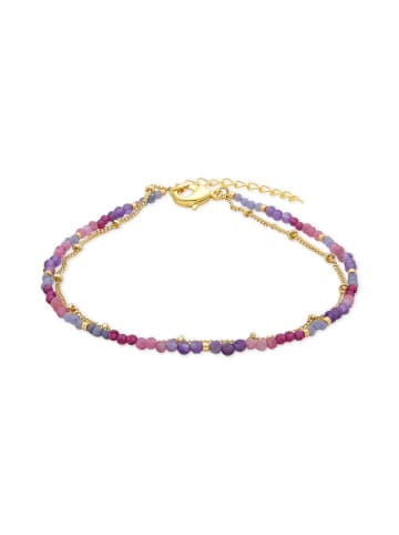 Luxenter Fußkette aus violettem Kristall mit 18-karätiger Gelbgold-Finish – Miwa