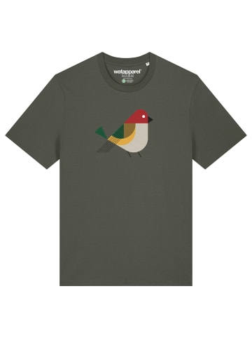 wat? Apparel T-Shirt Vogel in Khaki
