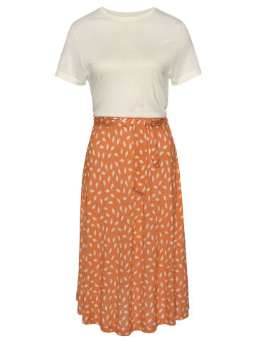 Vivance Jerseykleid in orange-creme bedruckt