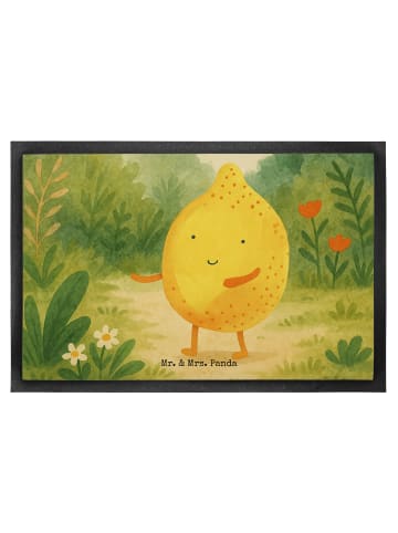 Mr. & Mrs. Panda Fussmatte Beste Freunde Zitrone Design ohne Spruch in Weiß