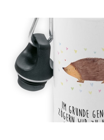 Mr. & Mrs. Panda Trinkflasche Igel Herzen mit Spruch in Weiß