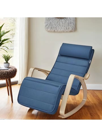 SONGMICS Schaukelsessel Teou in Blau - (B)67 x (H)84 x (T)121.5 cm