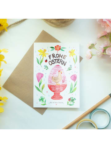 Mr. & Mrs. Panda Glückwunschkarte Ostern Ei ohne Spruch in Weiß