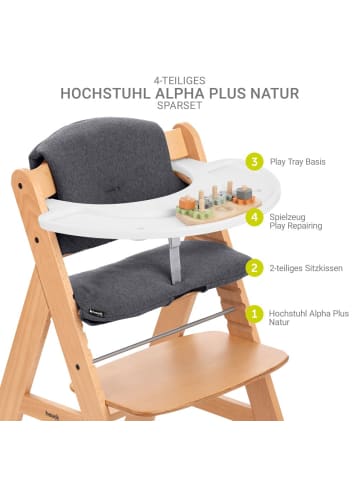 Hauck Hochstuhl Alpha Plus Natur im Sparset - inkl. in beige,braun