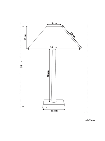 Beliani Tischleuchten DHUD in Schwarz/Weiß - (W) 34 x (H) 58 x (L) 34 cm