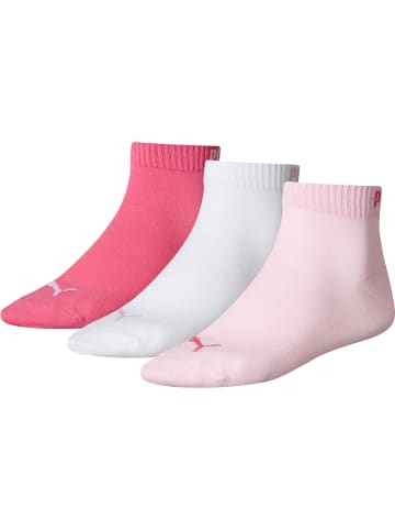 Puma Socks Kurzsocken 3 Paar in pink/weiß
