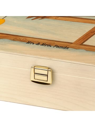 Mr. & Mrs. Panda Teekiste Rotkehlchen Schlitten Design mit Spruch in Weiß