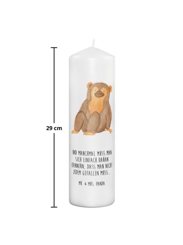 Mr. & Mrs. Panda Kerze Affe mit Spruch in Weiß
