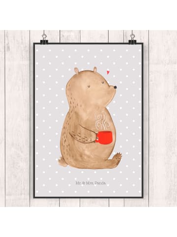 Mr. & Mrs. Panda Bild Bär Kaffee ohne Spruch in Grau Pastell