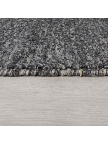 KADIMA DESIGN Teppich aus Wollmischung, mit stilvollem Noppeneffekt in Anthrazit