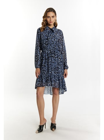 faina Damen Kleid Mit Leoprint in Grau Leo