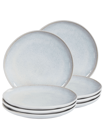 Beliani 8er-Set Teller und Schüsseln SESAME in Grau