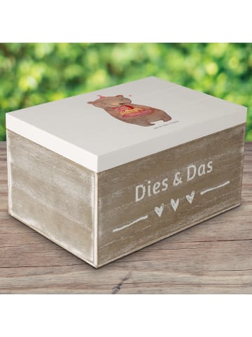 Mr. & Mrs. Panda holzschatulle Bär Torte 70. Geburtstag ohne Spruch in Weiß