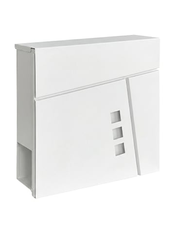 relaxdays Briefkasten in Weiß - (B)37 x (H)37,5 x (T)10,5 cm
