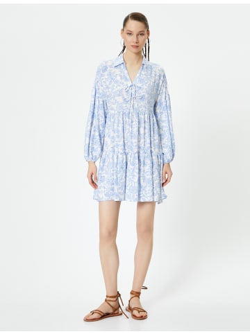KOTON Kleid in Blau Gemustert