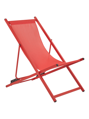 Beliani Gartenliege LOCRI II in Rot - (W) 60 x (H) 79 x (L) 95 cm